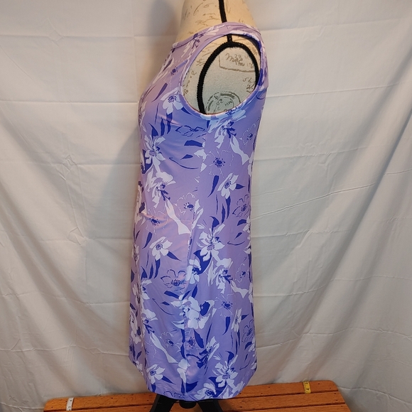 Columbia UPF 50 Purple Print Golf Tennis Pickleball Tank Dress Pockets Size S/P - Picture 5 of 11
